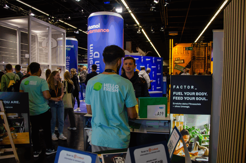 Messe Promotion für HelloFresh mit professionellen Promotern und persönlicher Kundenansprache am Messestand.